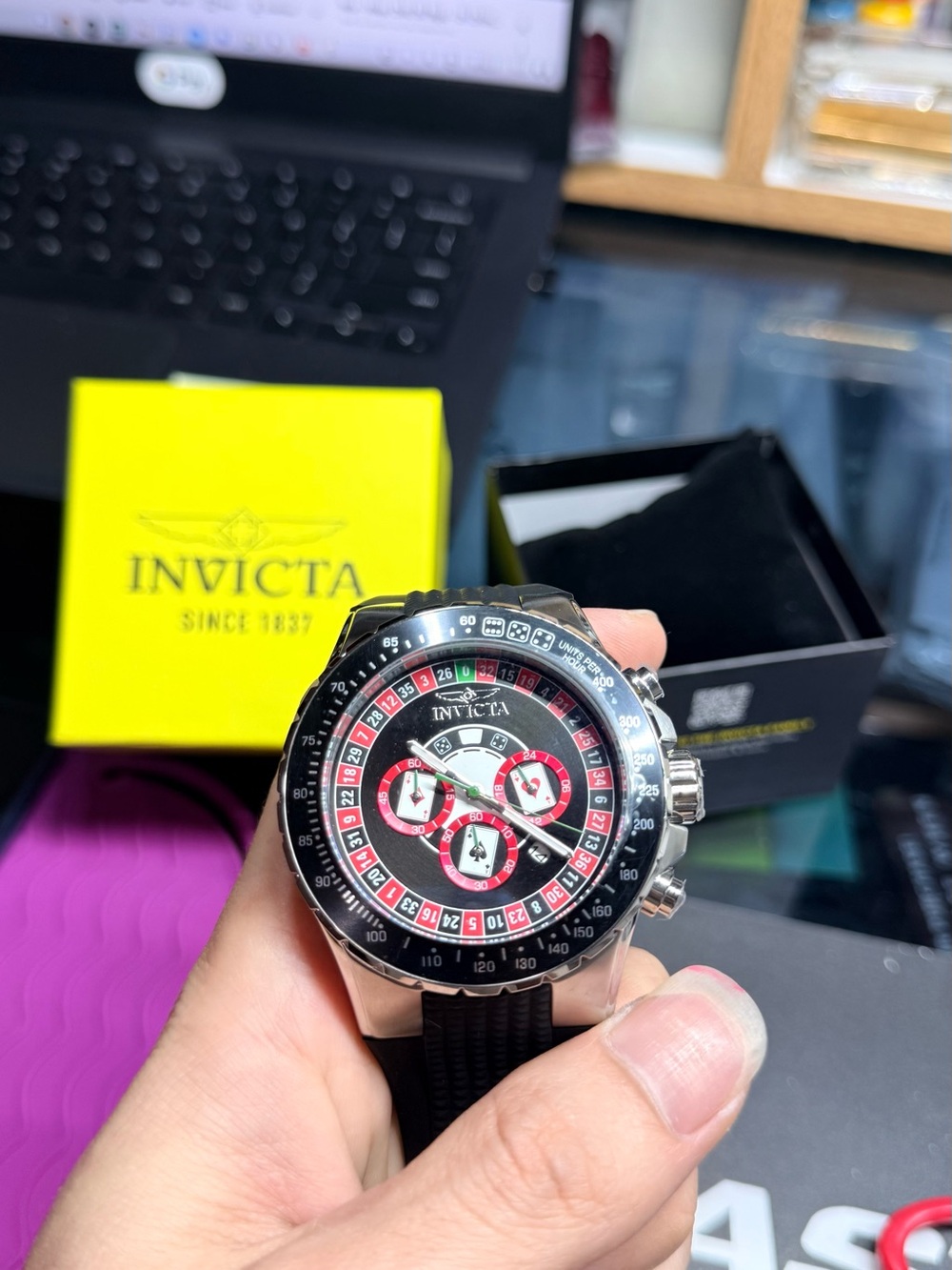 Invicta Black and Red Sport Chronograph Watch